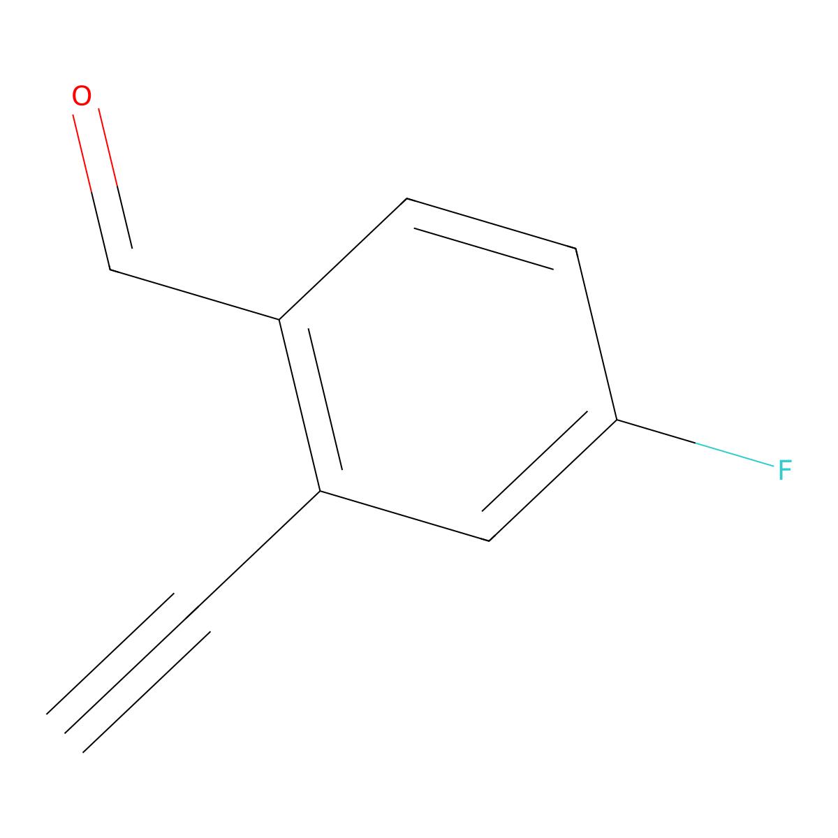 2-Ethynyl-4-fluorobenzaldehyde molecular structure, CAS 749874-24-6