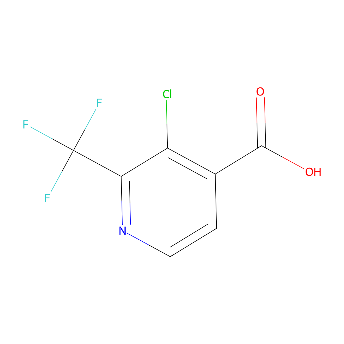 3-Chloro-2-(trifluoromethyl)isonicotinic acid molecular structure, CAS 749875-02-3