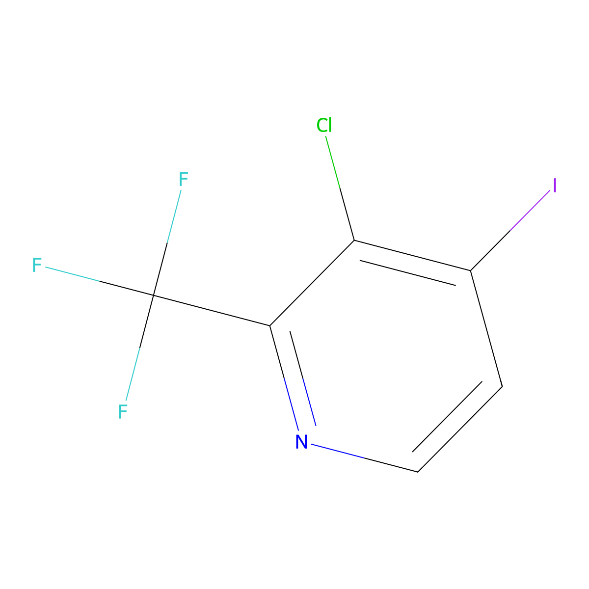 3-Chloro-4-iodo-2-(trifluoromethyl)pyridine molecular structure, CAS 749875-03-4