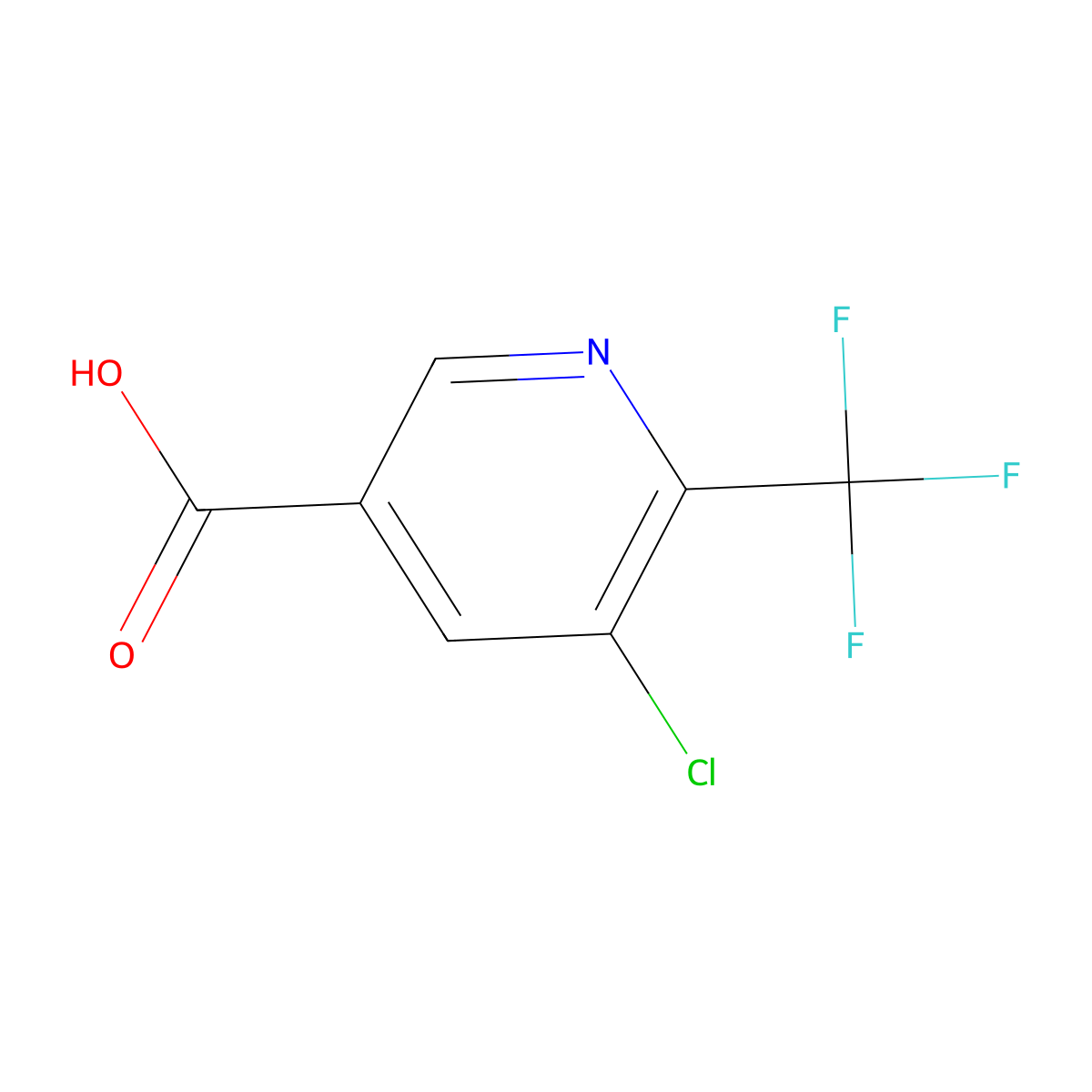 5-Chloro-6-(trifluoromethyl)-3-pyridinecarboxylic acid molecular structure, CAS 749875-05-6