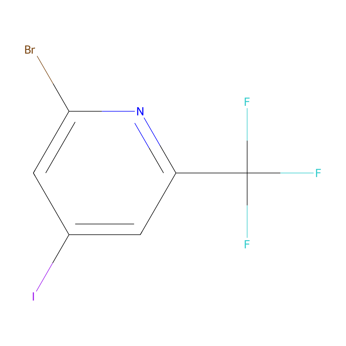 2-Bromo-4-iodo-6-(trifluoromethyl)pyridine molecular structure, CAS 749875-09-0