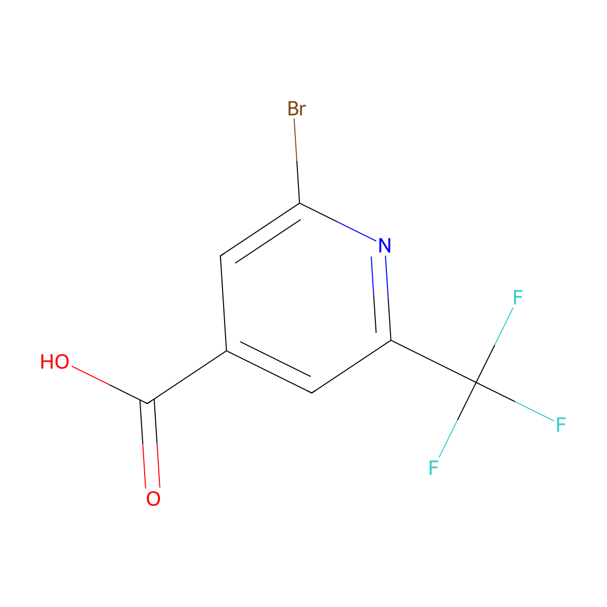 2-Bromo-6-(trifluoromethyl)-4-pyridinecarboxylic acid molecular structure, CAS 749875-11-4