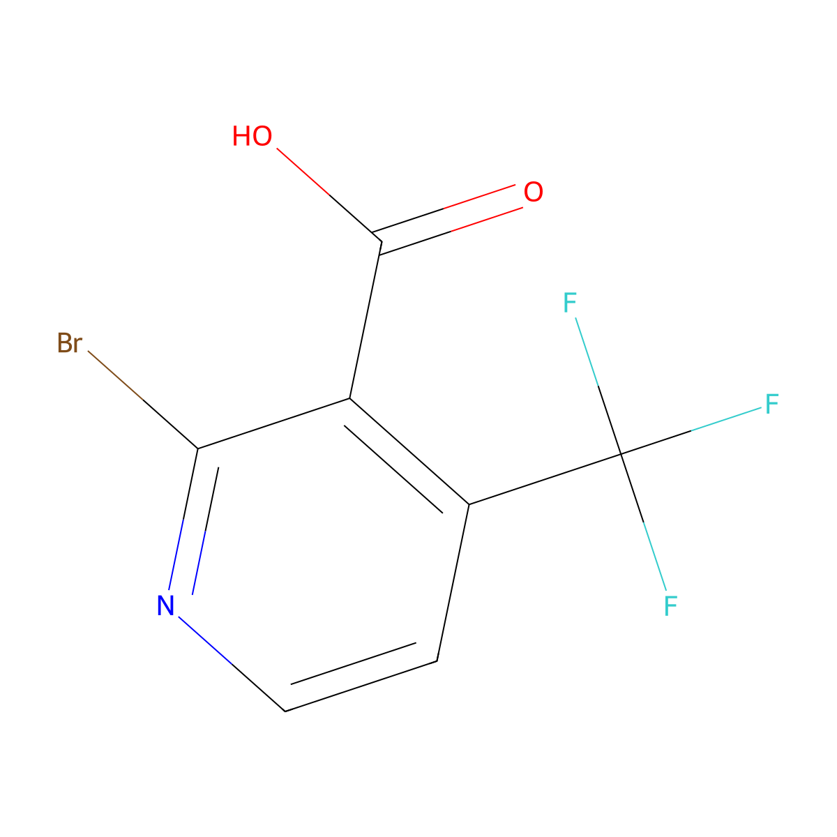 2-Bromo-4-(trifluoromethyl)pyridine-3-carboxylic acid molecular structure, CAS 749875-15-8