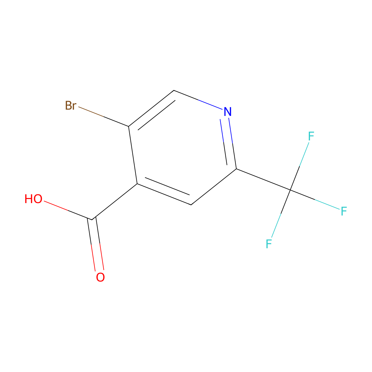 5-Bromo-2-(trifluoromethyl)pyridine-4-carboxylic acid molecular structure, CAS 749875-16-9