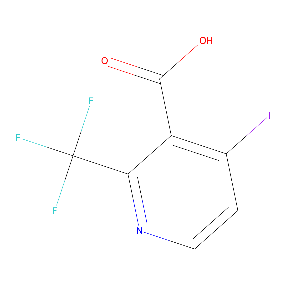 4-Iodo-2-(trifluoromethyl)pyridine-3-carboxylic acid molecular structure, CAS 749875-19-2