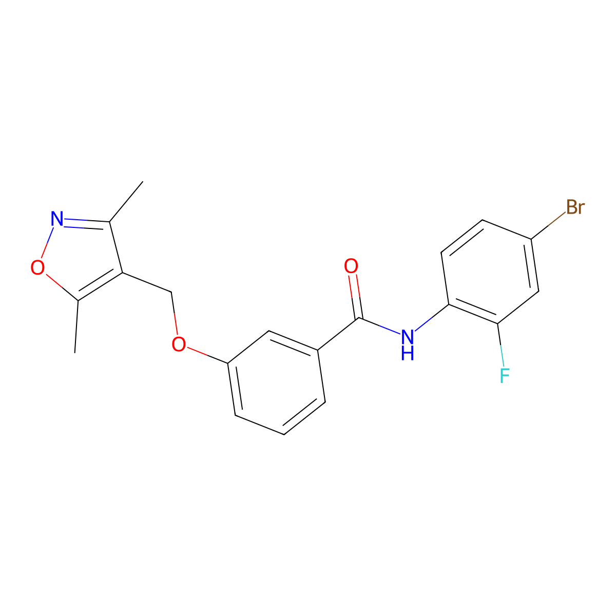 N-(4-bromo-2-fluorophenyl)-3-[(3,5-dimethyl-1,2-oxazol-4-yl)methoxy]benzamide molecular structure, CAS 749876-63-9
