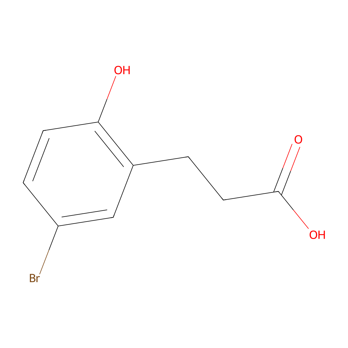 3-(5-Bromo-2-hydroxyphenyl)propanoic acid molecular structure, CAS 749878-59-9