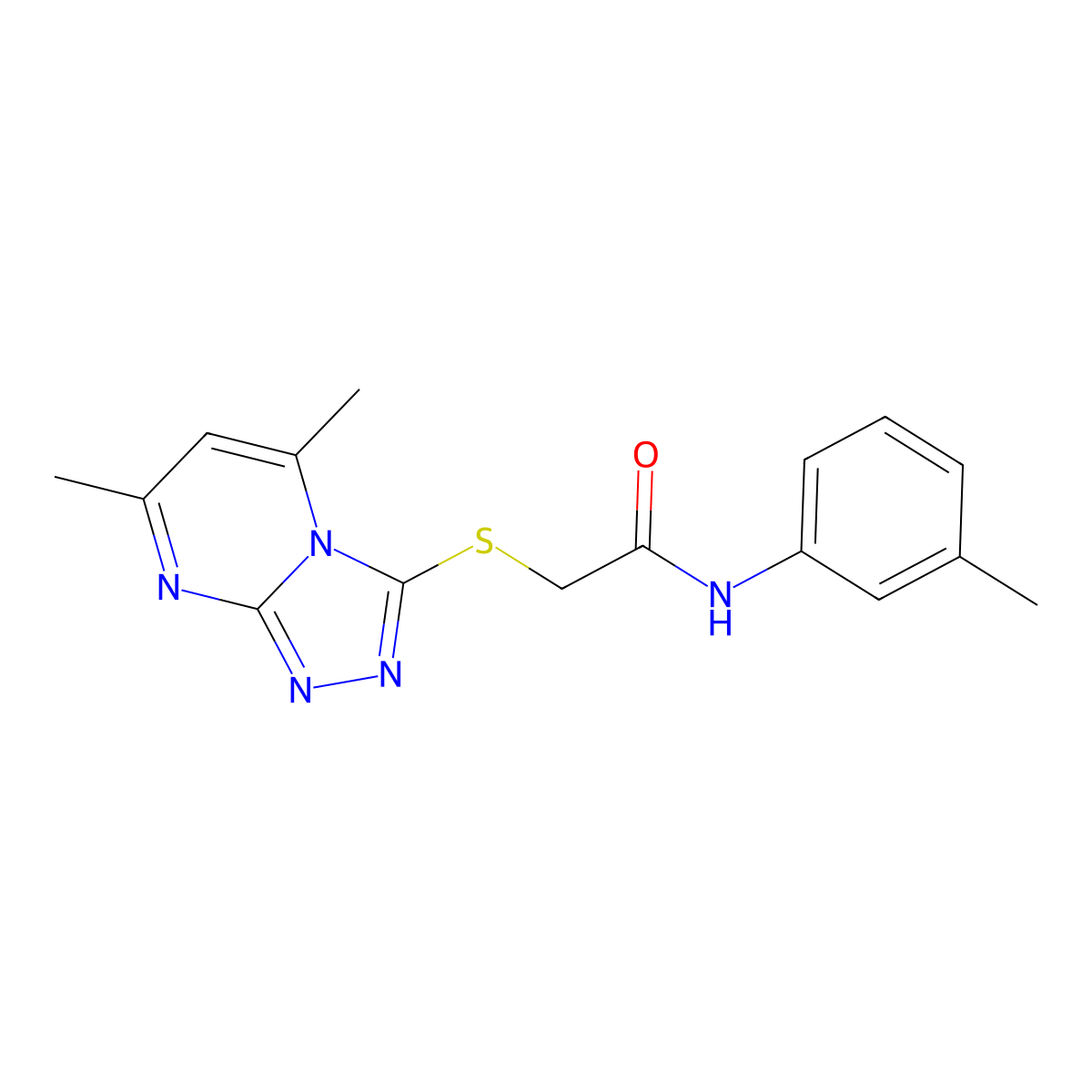 2-[(5,7-dimethyl[1,2,4]triazolo[4,3-a]pyrimidin-3-yl)sulfanyl]-N-(3-methylphenyl)acetamide molecular structure, CAS 749889-45-0