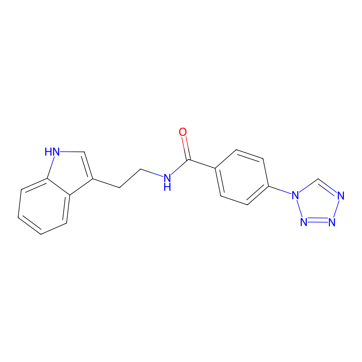 N-[2-(1H-indol-3-yl)ethyl]-4-(1H-tetrazol-1-yl)benzamide molecular structure, CAS 749890-20-8