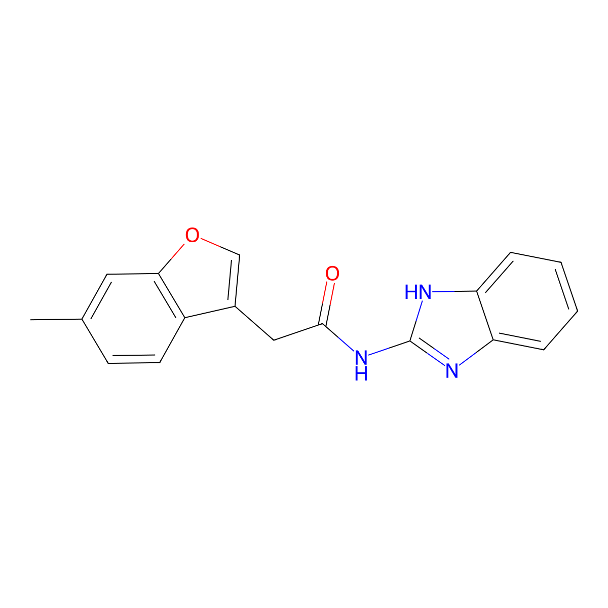 N-(1H-1,3-benzodiazol-2-yl)-2-(6-methyl-1-benzofuran-3-yl)acetamide molecular structure, CAS 749893-13-8