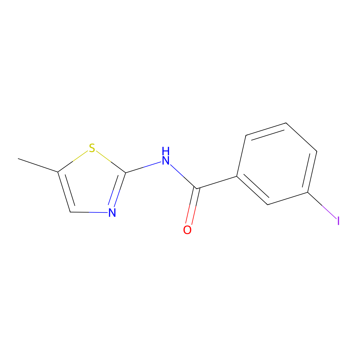 3-Iodo-N-(5-methylthiazol-2-yl)benzamide molecular structure, CAS 749893-52-5
