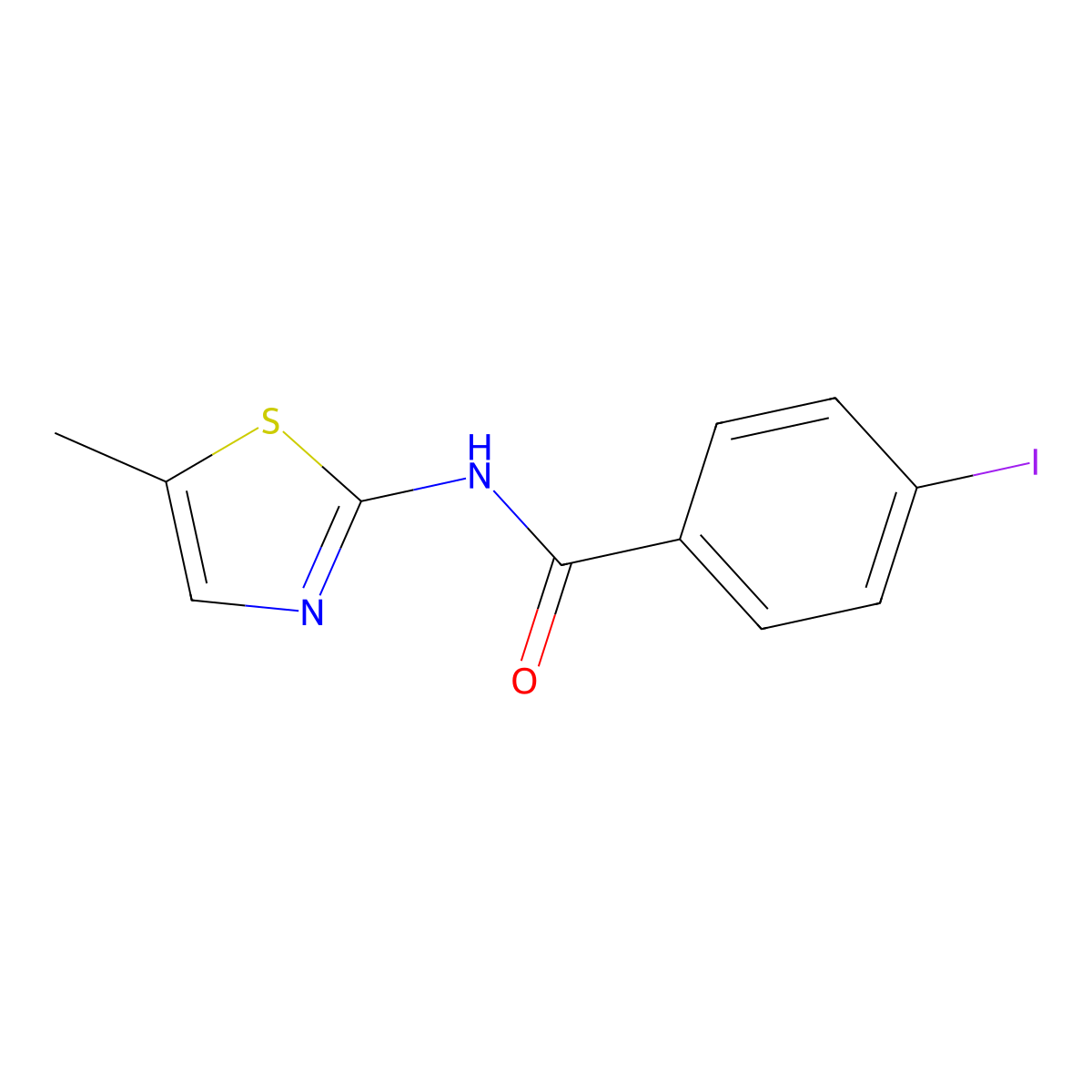 4-iodo-N-(5-methyl-1,3-thiazol-2-yl)benzamide molecular structure, CAS 749894-68-6