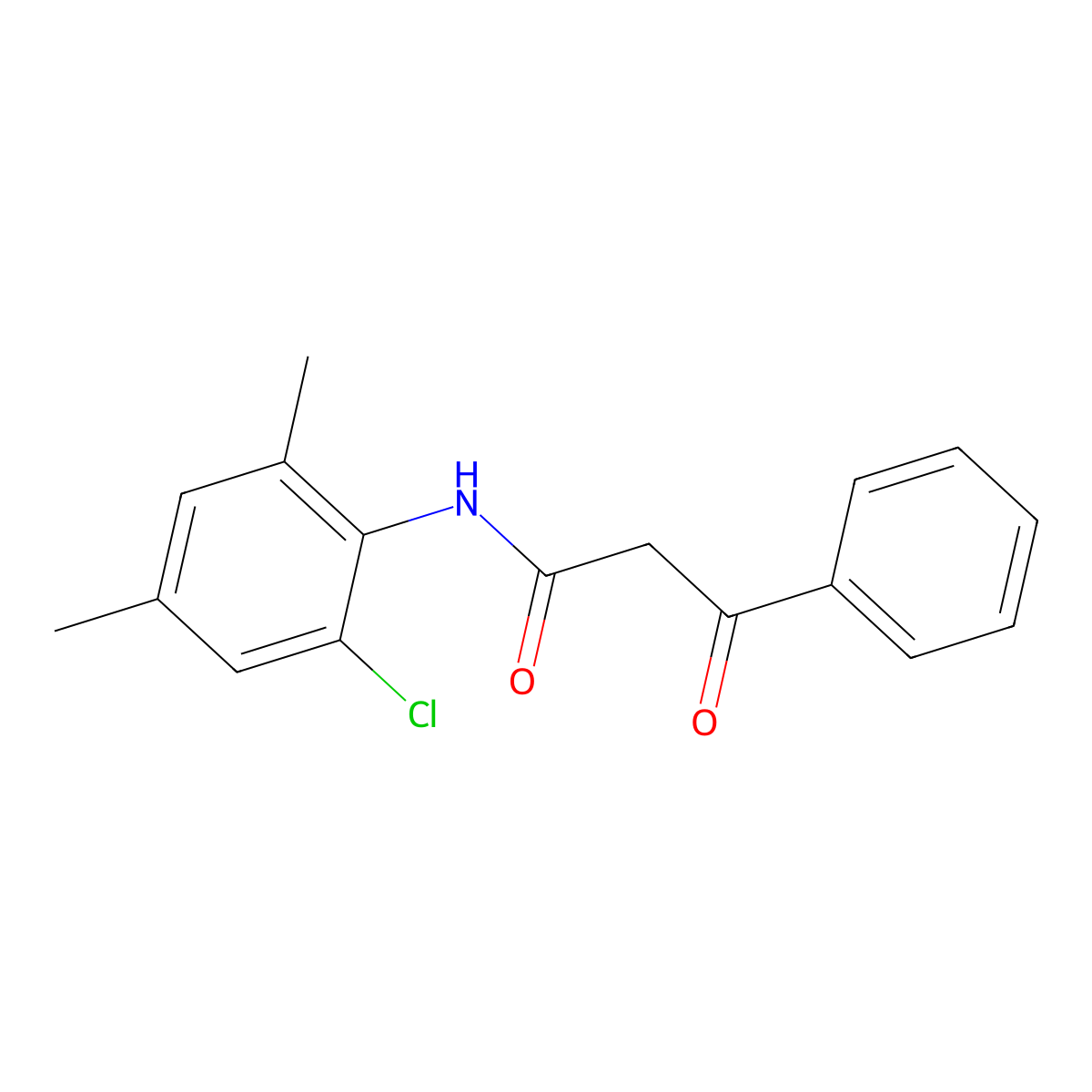 N-(2-chloro-4,6-dimethylphenyl)-3-oxo-3-phenylpropanamide molecular structure, CAS 749896-89-7