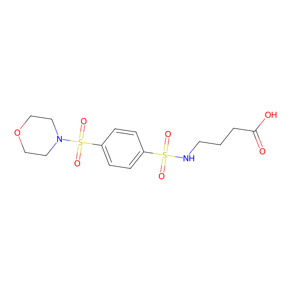 4-[4-(Morpholine-4-sulfonyl)benzenesulfonamido]butanoic acid molecular structure, CAS 749896-93-3