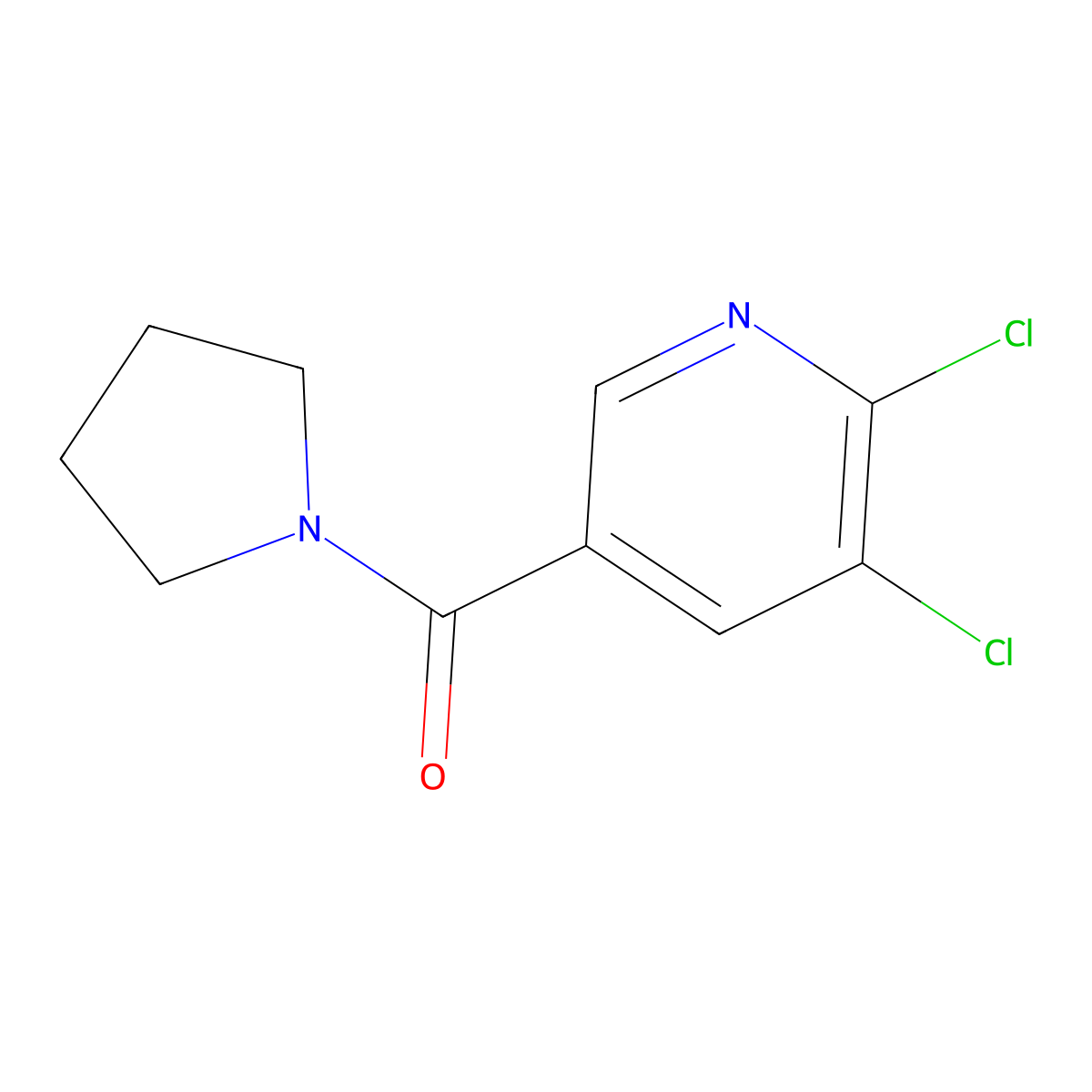 2,3-Dichloro-5-(pyrrolidin-1-ylcarbonyl)pyridine molecular structure, CAS 749898-77-9