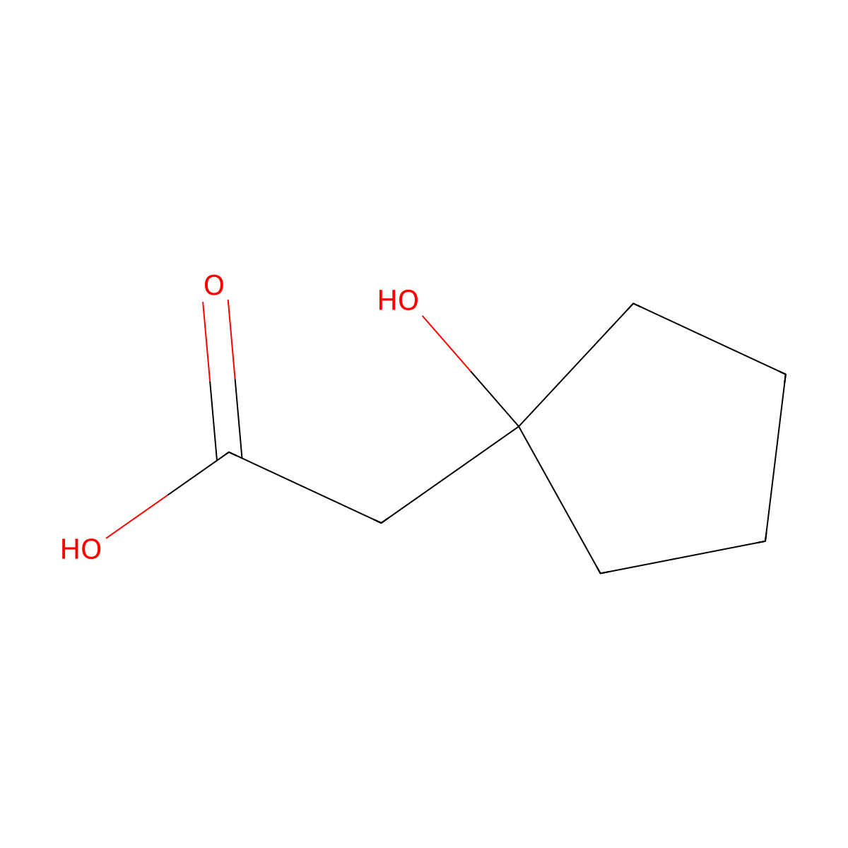 2-(1-Hydroxycyclopentyl)acetic acid molecular structure, CAS 7499-04-9