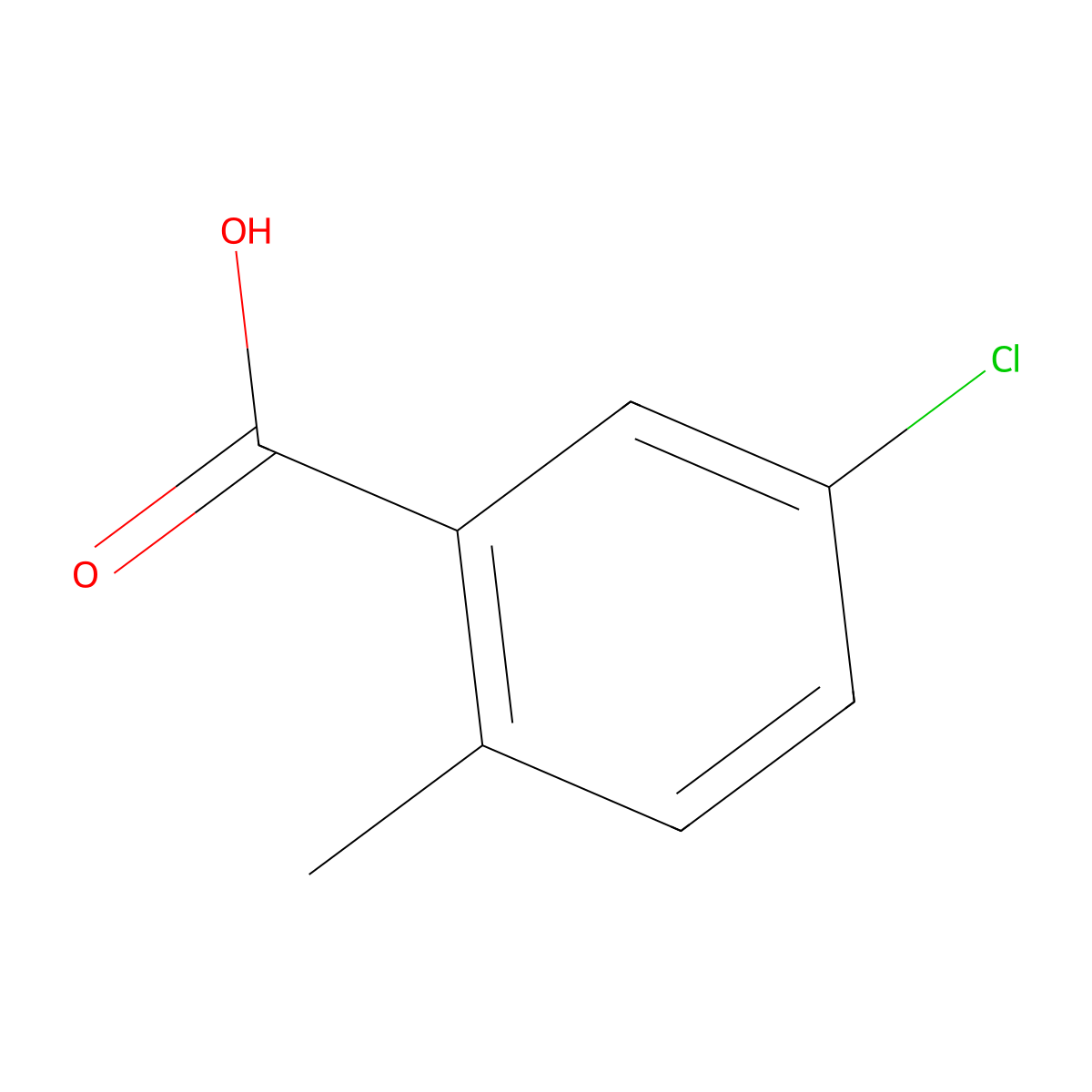 5-Chloro-2-methylbenzoic acid molecular structure, CAS 7499-06-1
