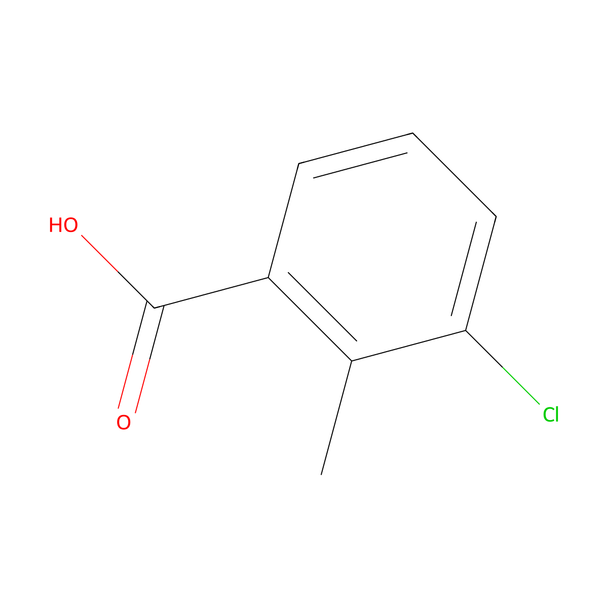 3-Chloro-2-methylbenzoic acid molecular structure, CAS 7499-08-3