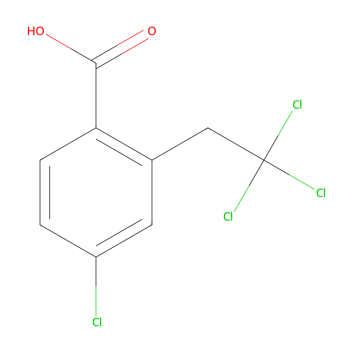 4-Chloro-2-(2,2,2-trichloroethyl)benzoic acid molecular structure, CAS 7499-11-8
