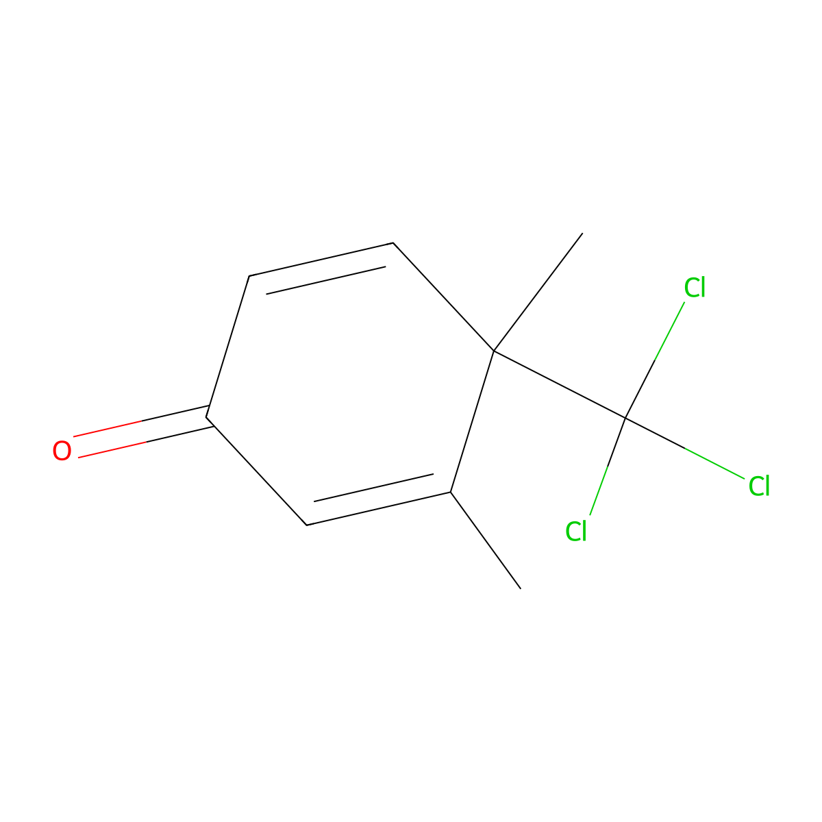 3,4-Dimethyl-4-(trichloromethyl)cyclohexa-2,5-dien-1-one molecular structure, CAS 7499-12-9