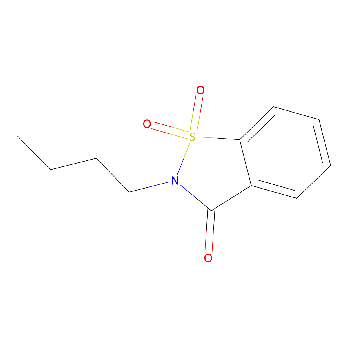 2-Butyl-1,1-dioxo-1,2-benzothiazol-3-one molecular structure, CAS 7499-96-9