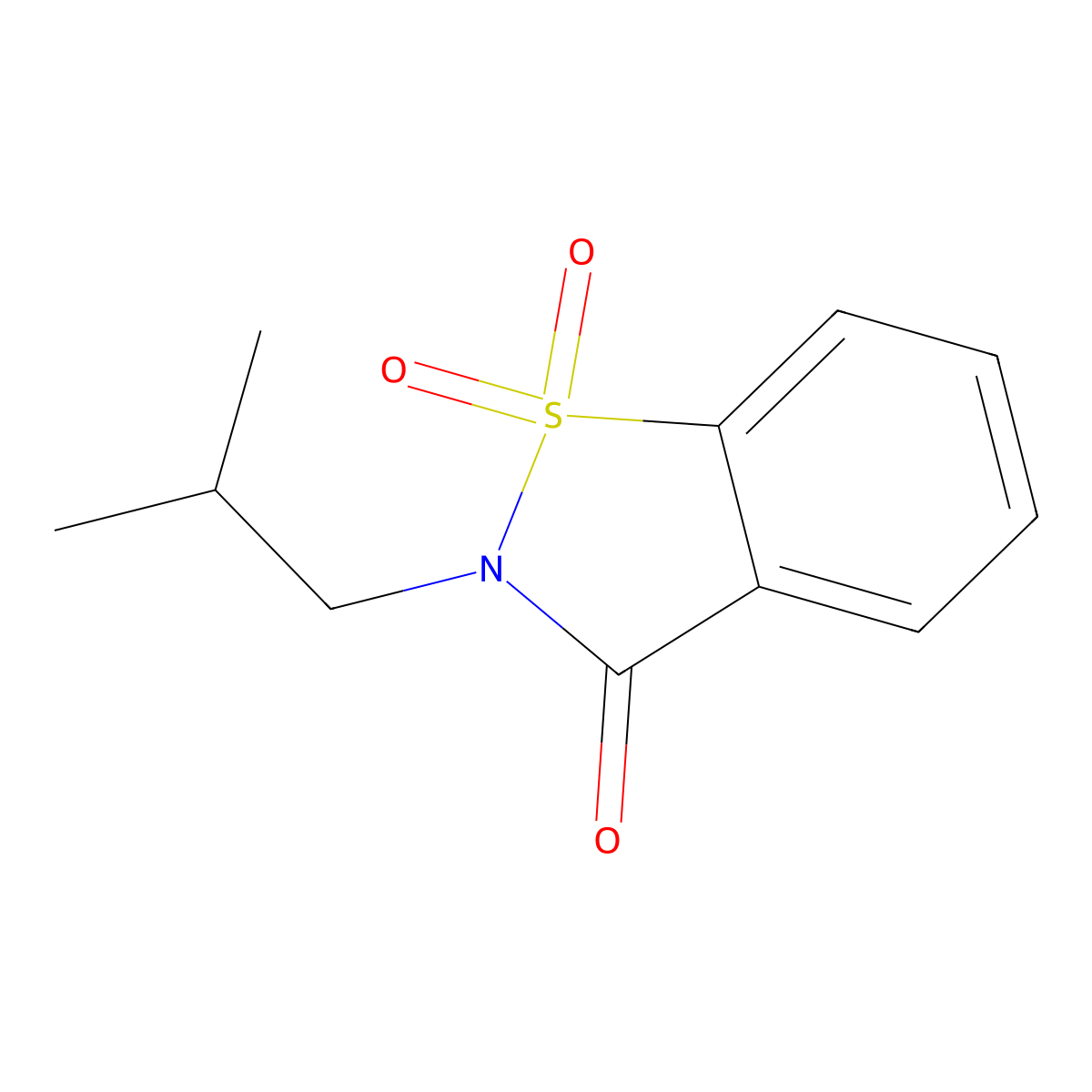 2-(2-Methylpropyl)-1,1-dioxo-1,2-benzothiazol-3-one molecular structure, CAS 7499-97-0