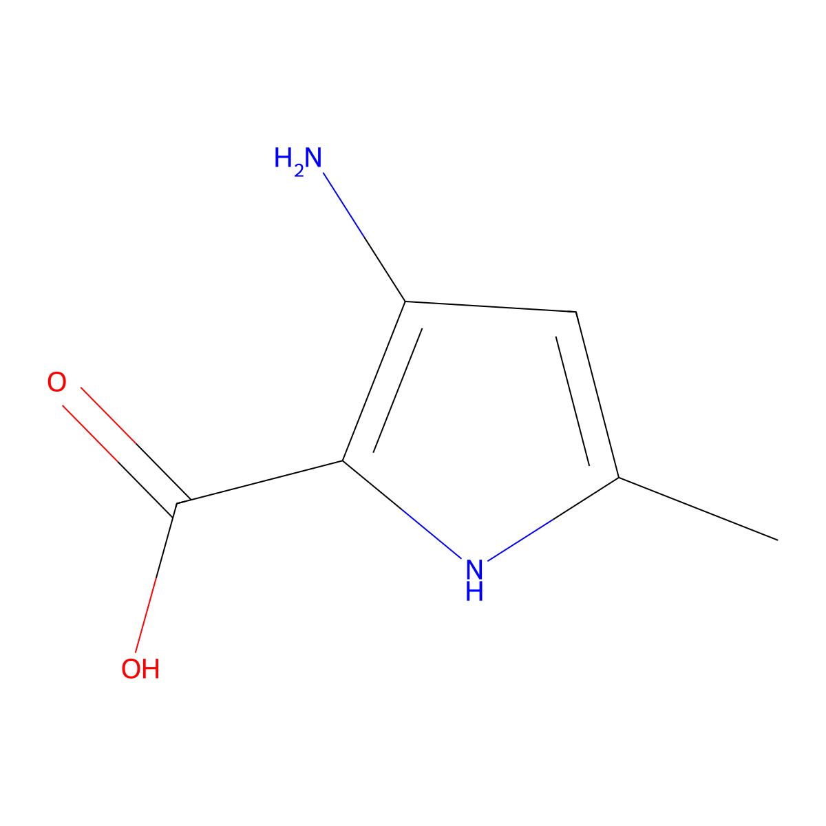 3-Amino-5-methyl-1H-pyrrole-2-carboxylic acid molecular structure, CAS 749900-74-1