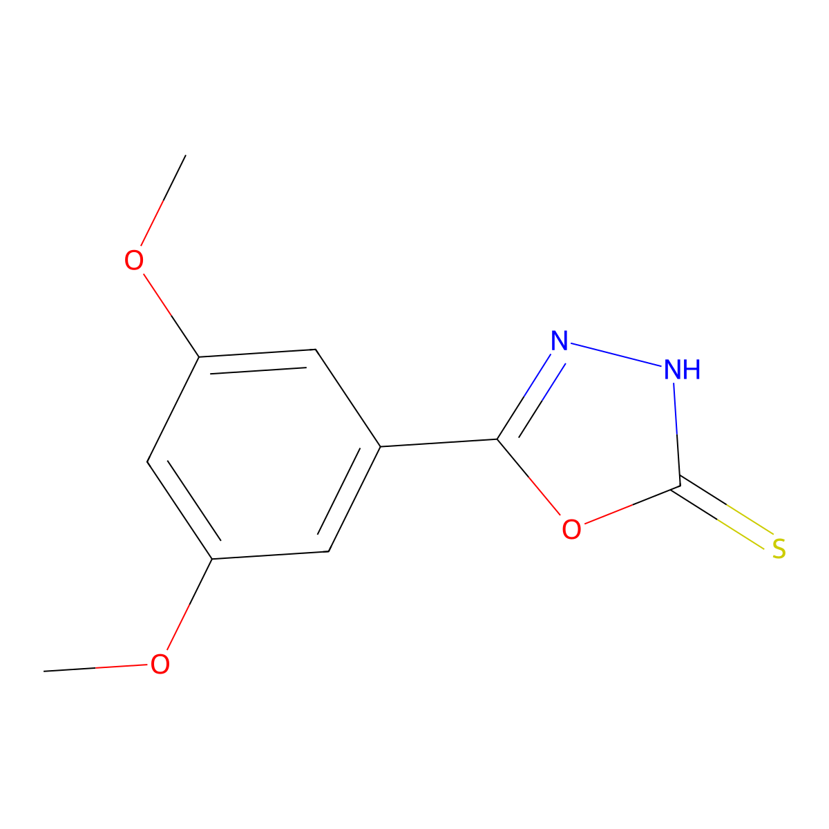 5-(3,5-Dimethoxyphenyl)-1,3,4-oxadiazole-2-thiol molecular structure, CAS 749902-08-7
