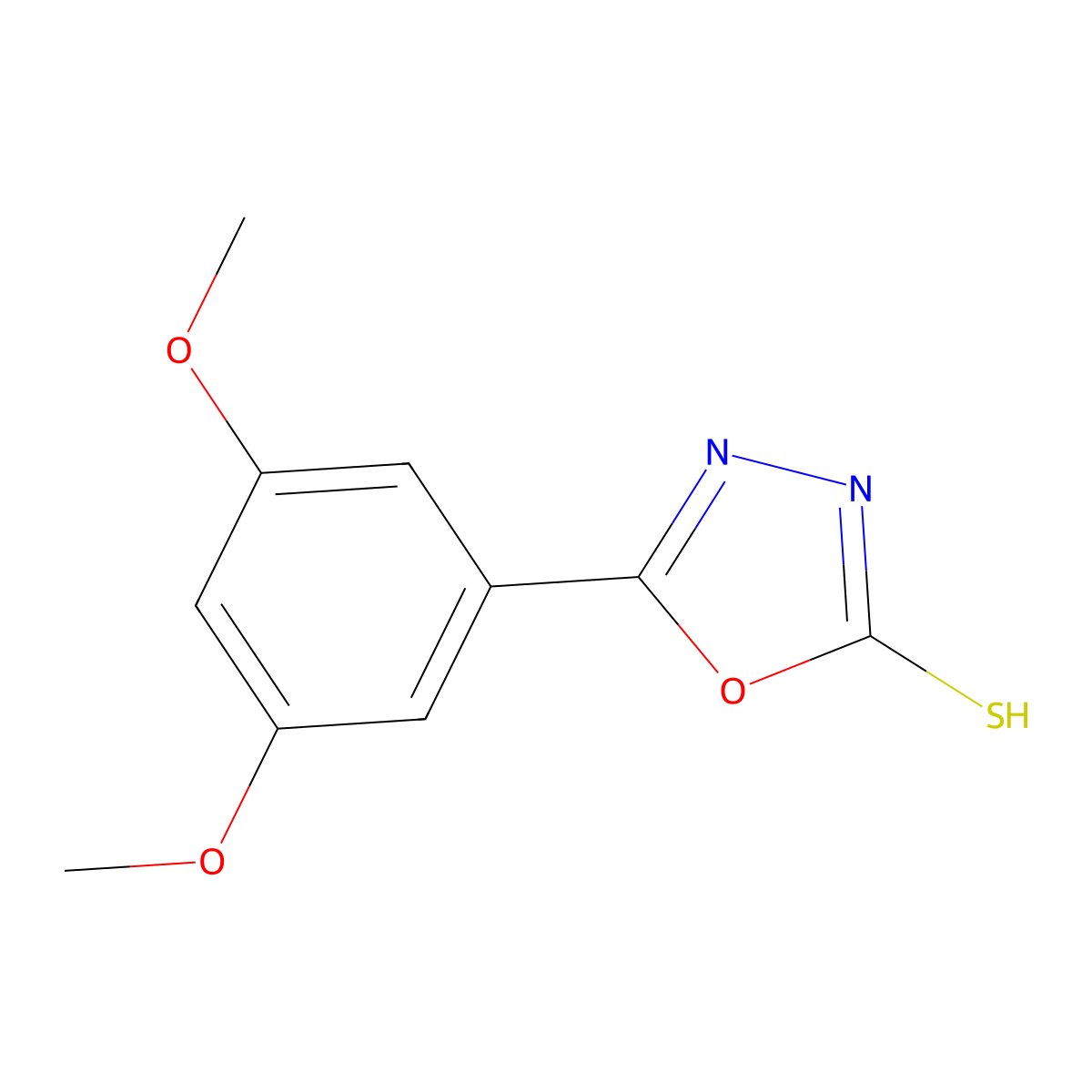 5-(3,5-Dimethoxyphenyl)-1,3,4-oxadiazole-2-thiol molecular structure, CAS 749902-08-7