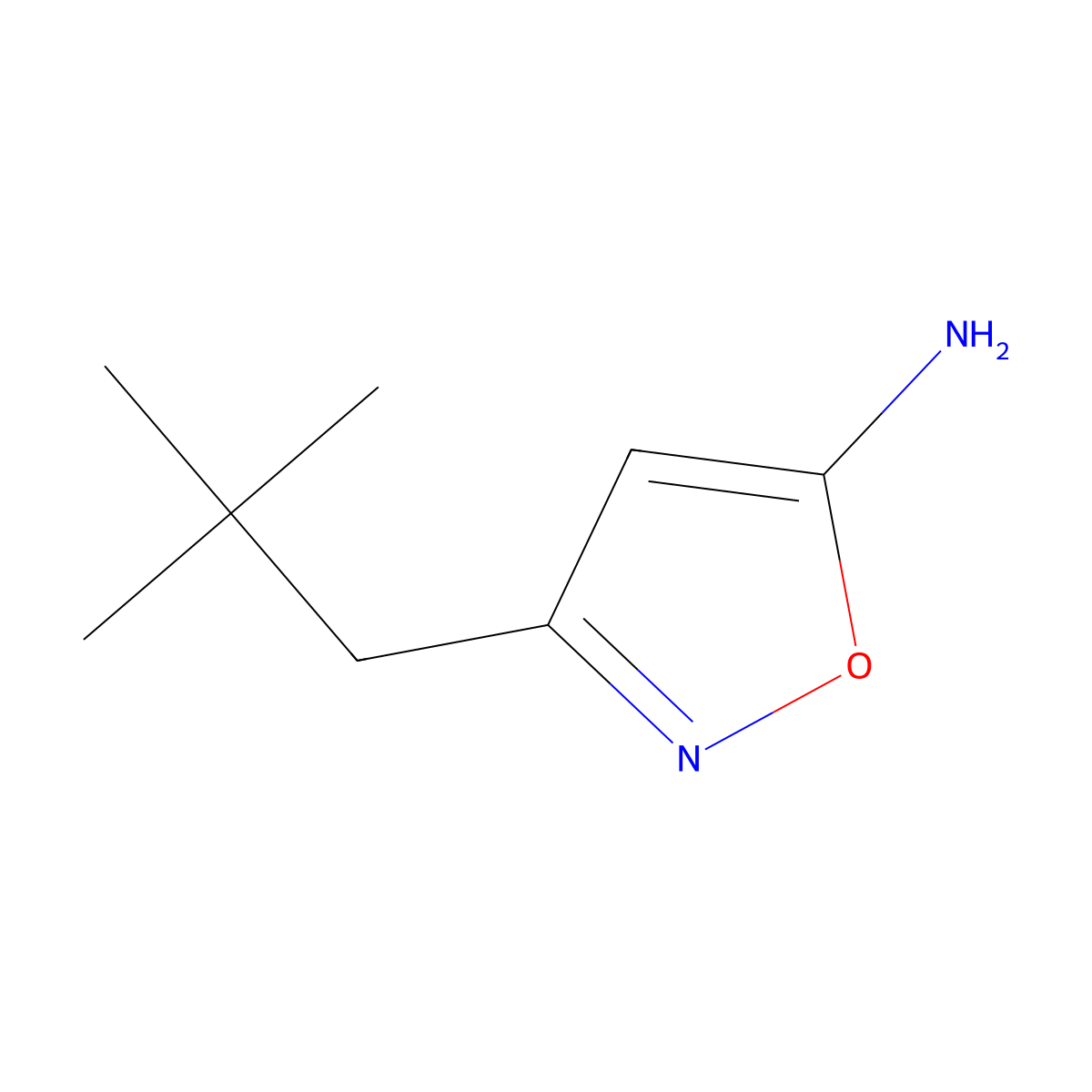3-(2,2-Dimethylpropyl)-1,2-oxazol-5-amine molecular structure, CAS 749902-10-1