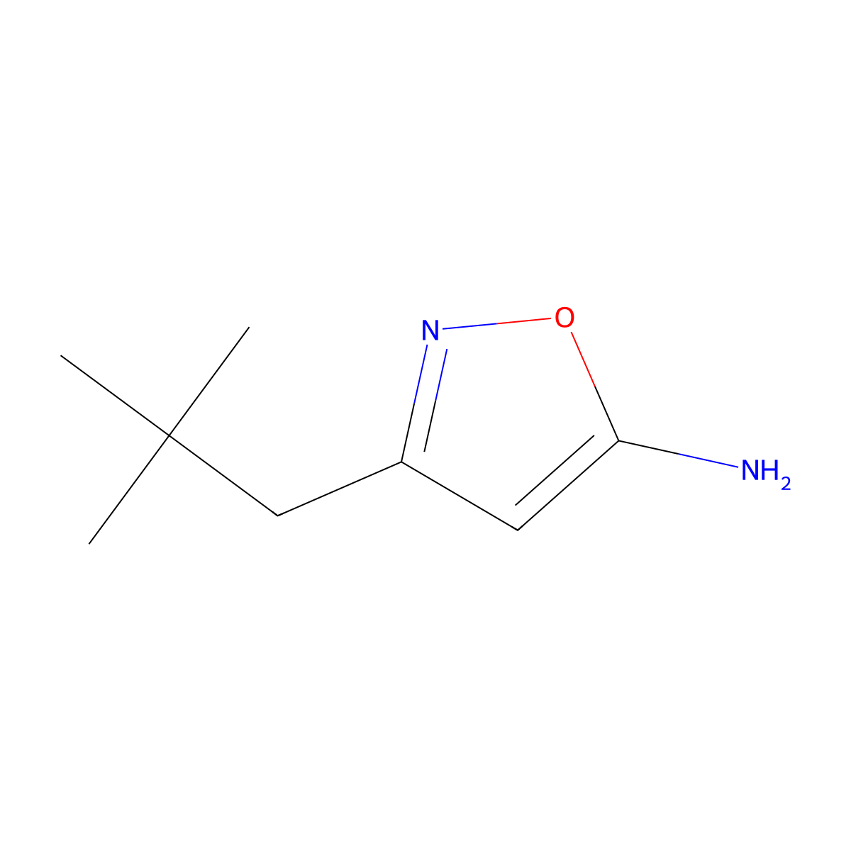 3-(2,2-Dimethylpropyl)-1,2-oxazol-5-amine molecular structure, CAS 749902-10-1