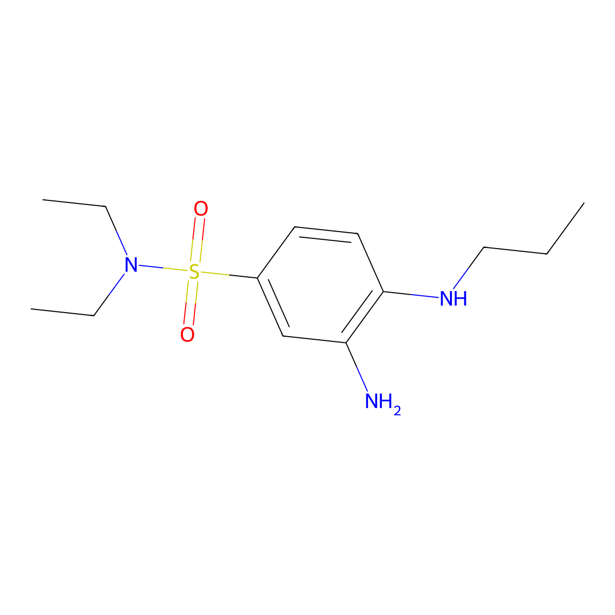 3-amino-N,N-diethyl-4-(propylamino)benzenesulfonamide molecular structure, CAS 749902-34-9