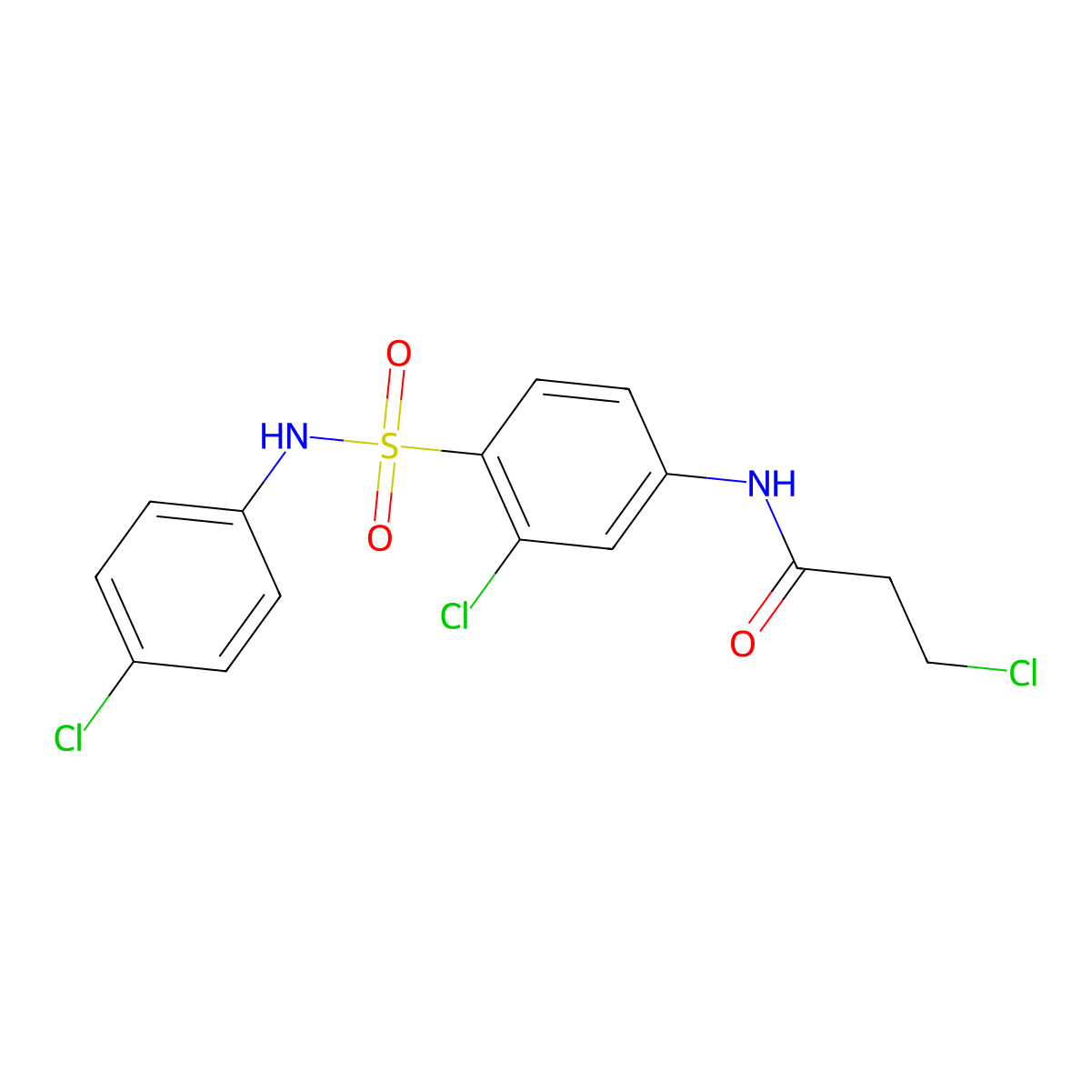 3-chloro-N-(3-chloro-4-{[(4-chlorophenyl)amino]sulfonyl}phenyl)propanamide molecular structure, CAS 749902-82-7