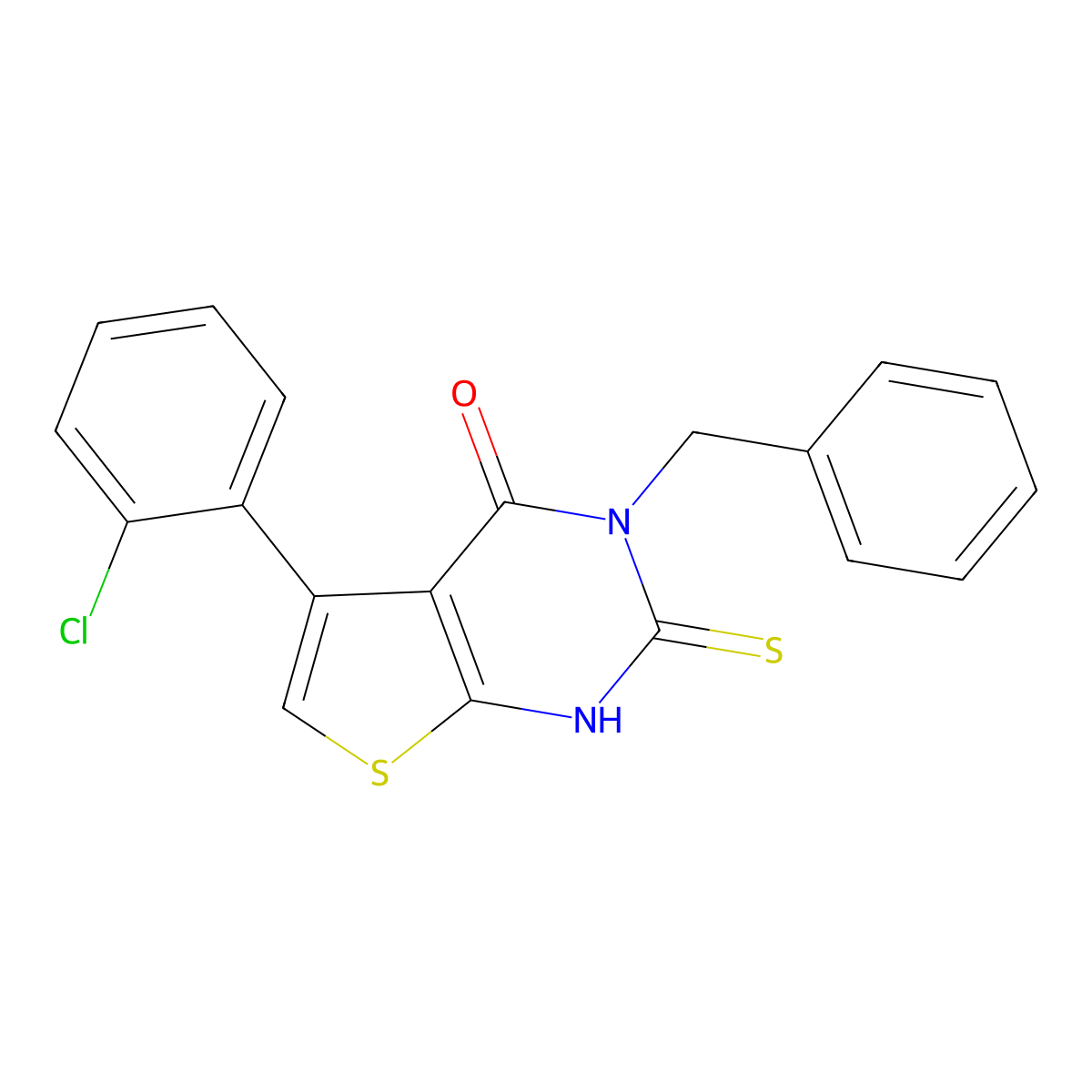 3-benzyl-5-(2-chlorophenyl)-2-sulfanyl-3H,4H-thieno[2,3-d]pyrimidin-4-one molecular structure, CAS 749902-88-3