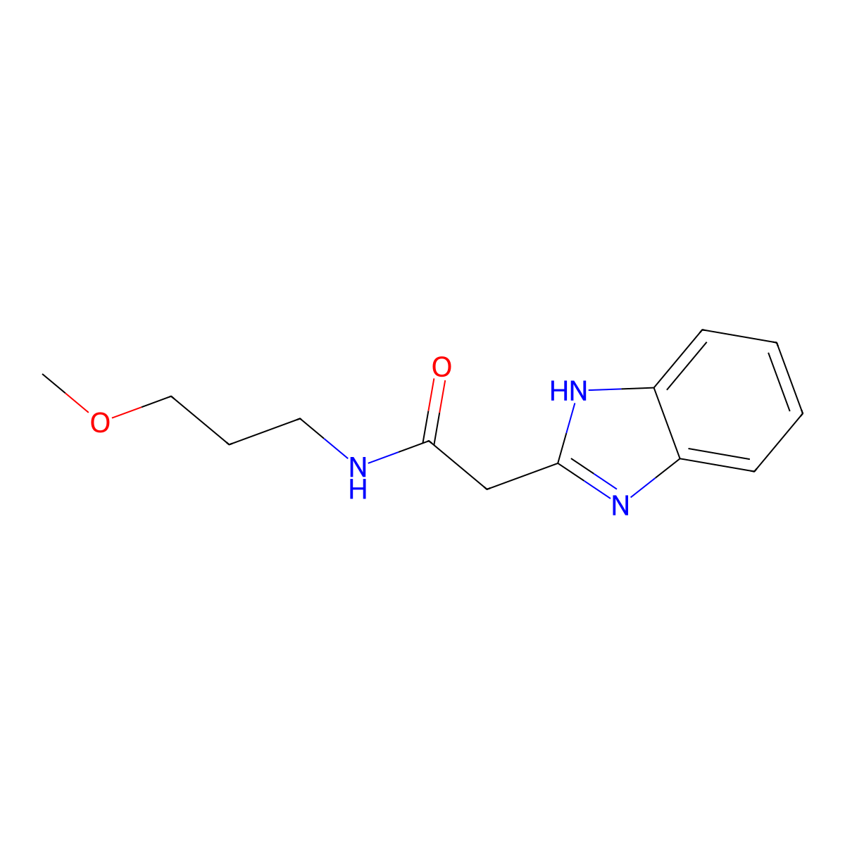 2-(1H-1,3-benzodiazol-2-yl)-N-(3-methoxypropyl)acetamide molecular structure, CAS 749902-90-7