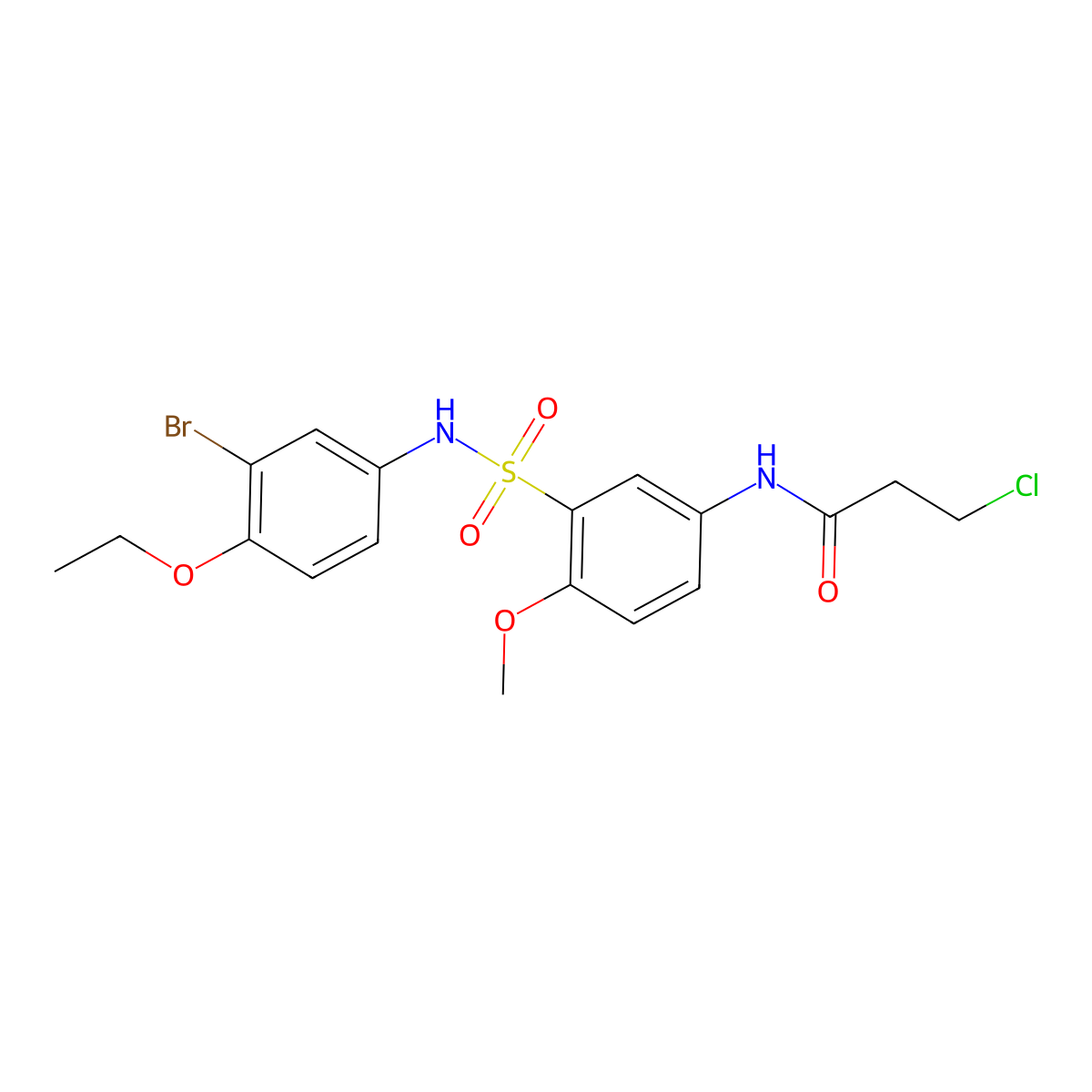 N-{3-[(3-bromo-4-ethoxyphenyl)sulfamoyl]-4-methoxyphenyl}-3-chloropropanamide molecular structure, CAS 749902-97-4