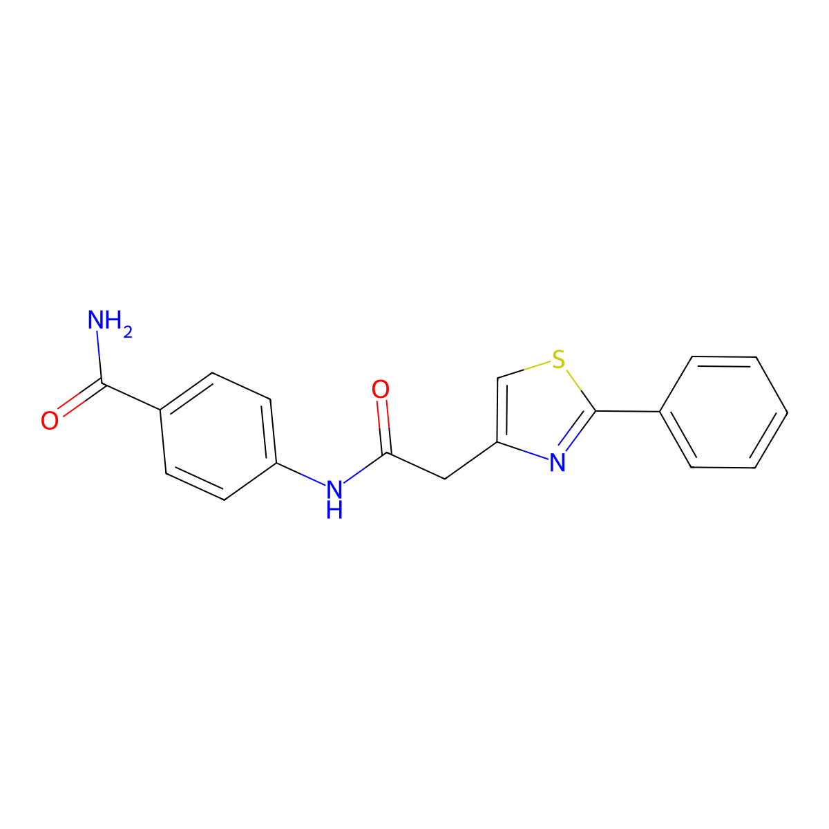 4-{[(2-Phenyl-1,3-thiazol-4-yl)acetyl]amino}benzamide molecular structure, CAS 749906-10-3