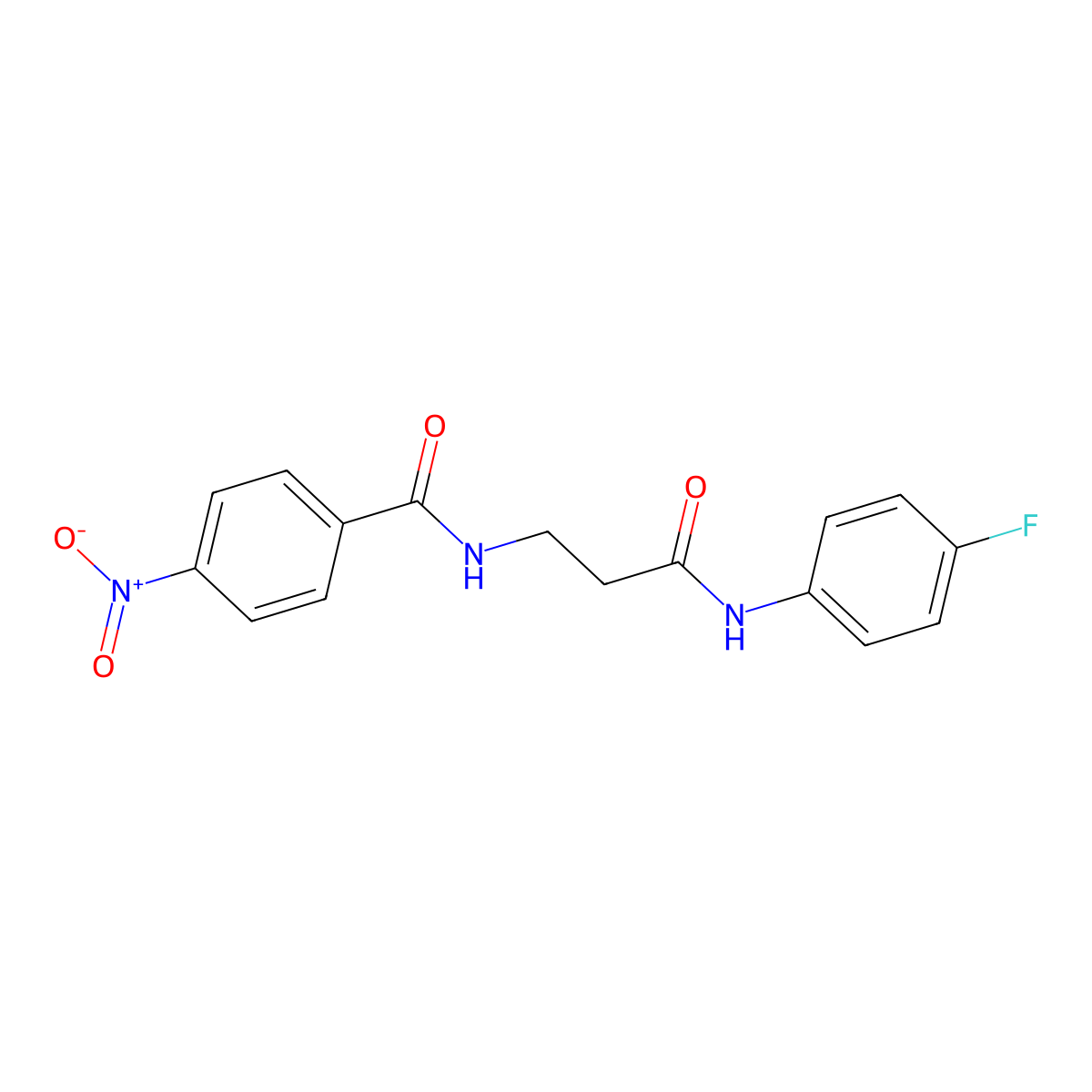 N-[3-(4-fluoroanilino)-3-oxopropyl]-4-nitrobenzamide molecular structure, CAS 749906-27-2