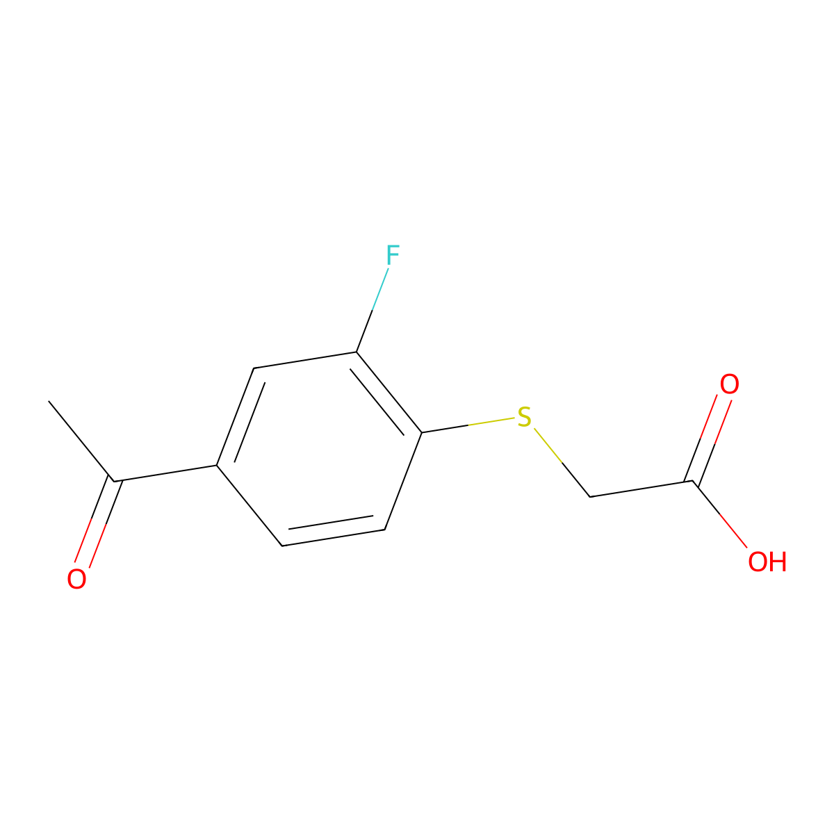 2-[(4-Acetyl-2-fluorophenyl)sulfanyl]acetic acid molecular structure, CAS 749906-84-1