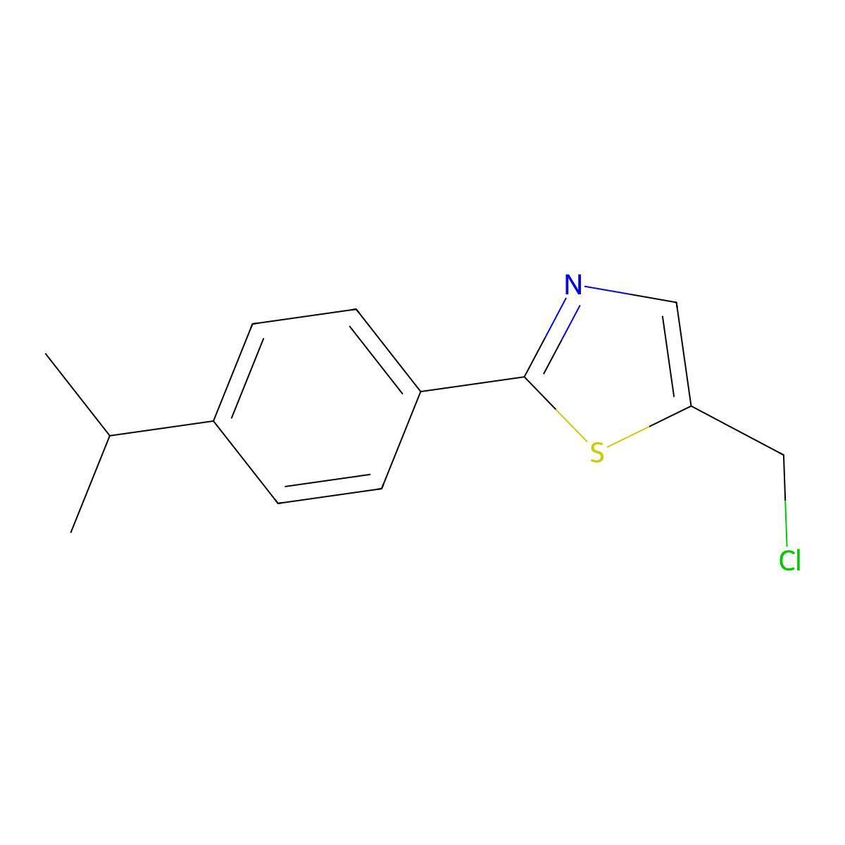 5-(Chloromethyl)-2-[4-(propan-2-yl)phenyl]-1,3-thiazole molecular structure, CAS 749906-94-3