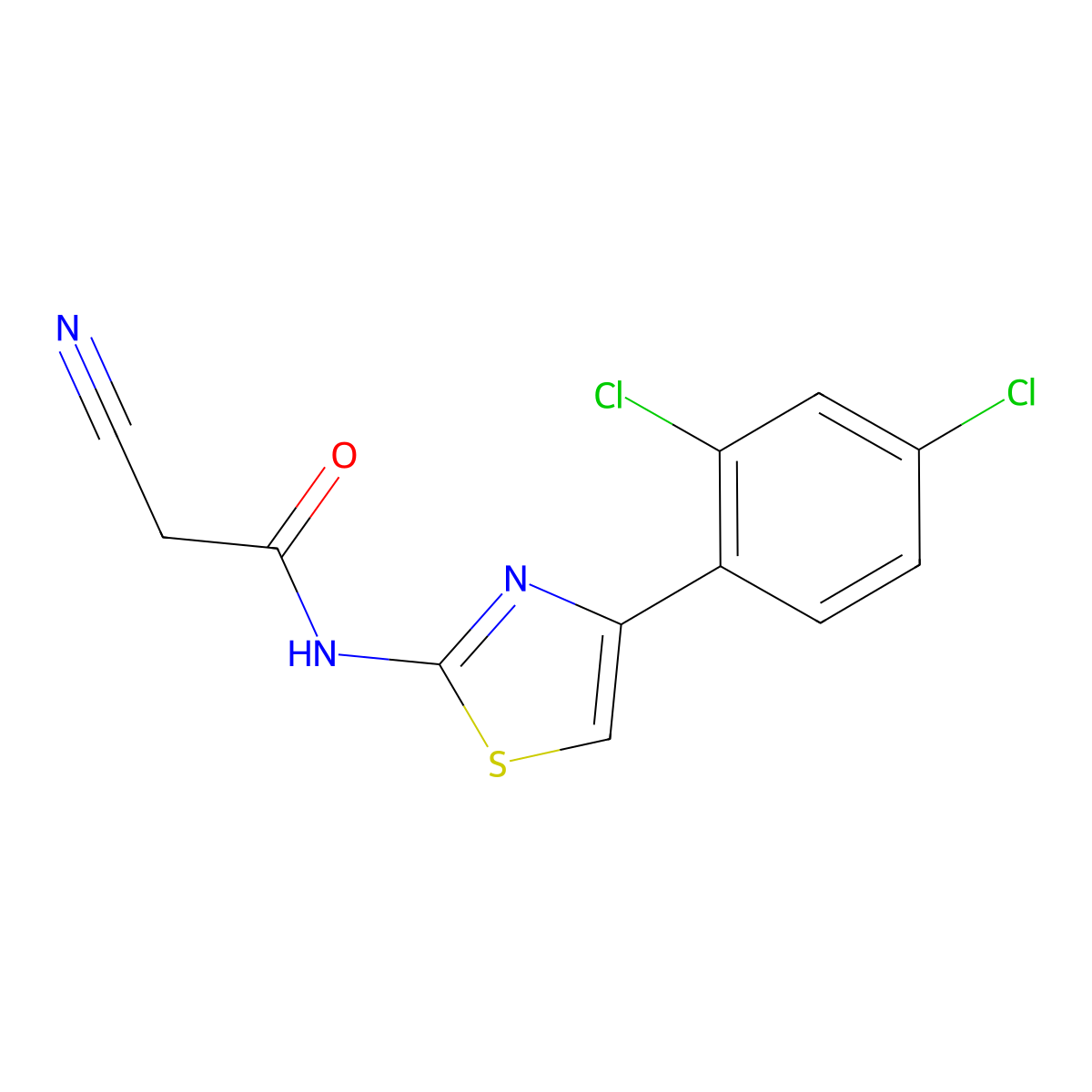 2-cyano-N-[4-(2,4-dichlorophenyl)-1,3-thiazol-2-yl]acetamide molecular structure, CAS 749906-95-4