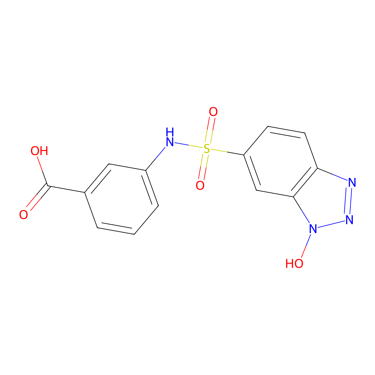 3-(1-hydroxy-1H-1,2,3-benzotriazole-6-sulfonamido)benzoic acid molecular structure, CAS 749906-96-5