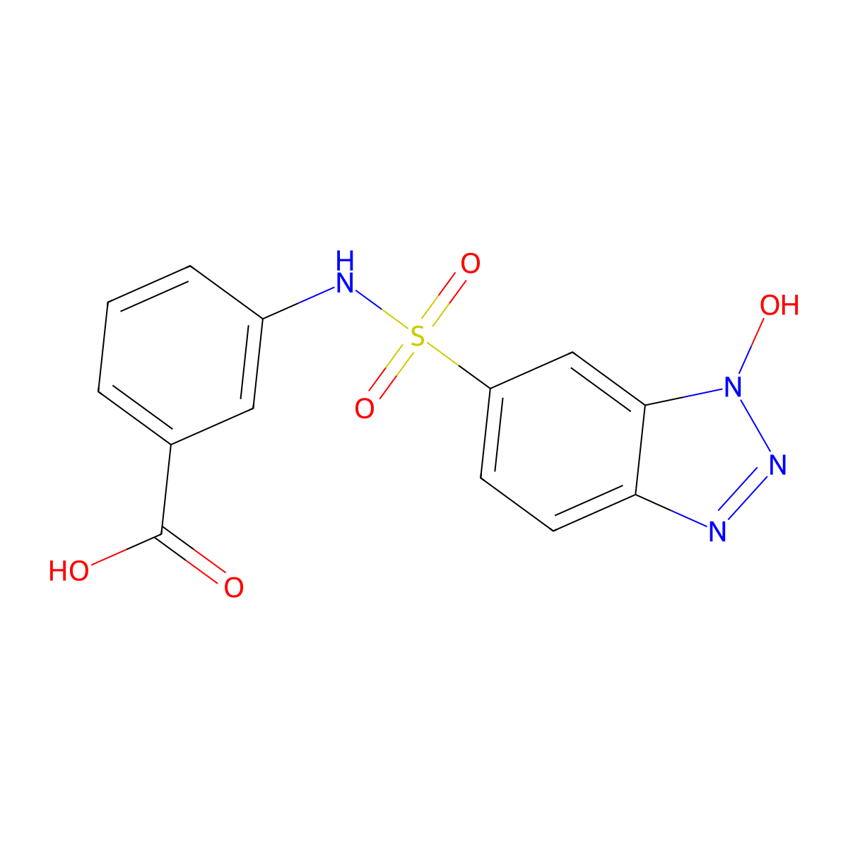 3-(1-hydroxy-1H-1,2,3-benzotriazole-6-sulfonamido)benzoic acid molecular structure, CAS 749906-96-5