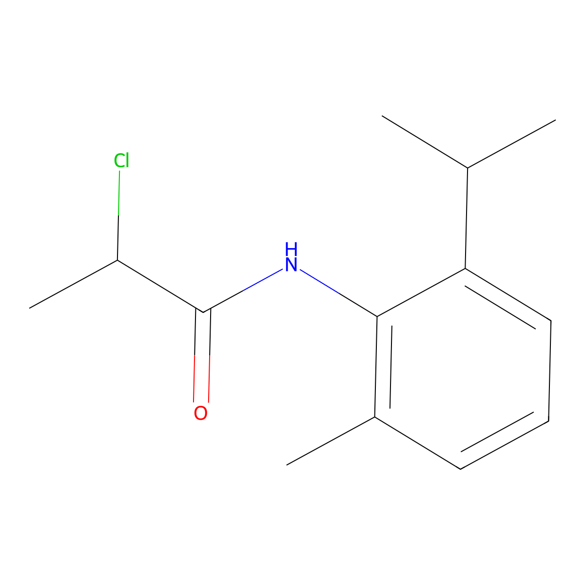 2-chloro-N-[2-methyl-6-(propan-2-yl)phenyl]propanamide molecular structure, CAS 749907-01-5