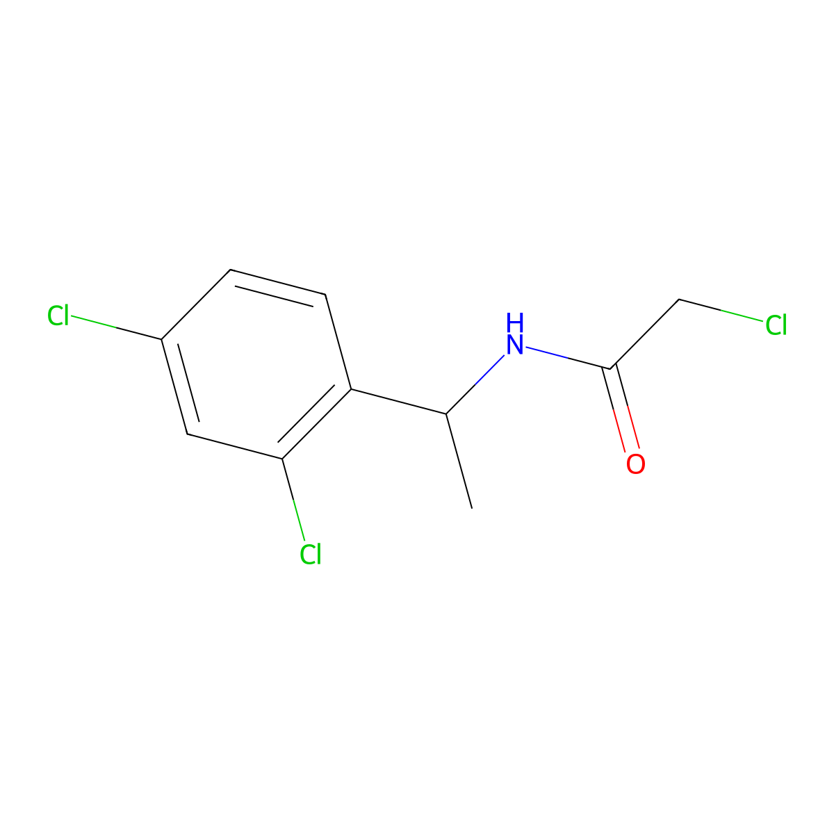 2-chloro-N-[1-(2,4-dichlorophenyl)ethyl]acetamide molecular structure, CAS 749907-04-8