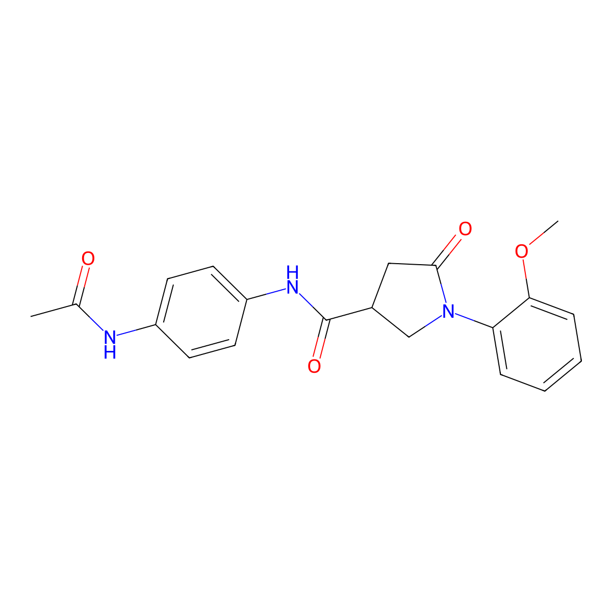 N-(4-acetamidophenyl)-1-(2-methoxyphenyl)-5-oxopyrrolidine-3-carboxamide molecular structure, CAS 749915-58-0