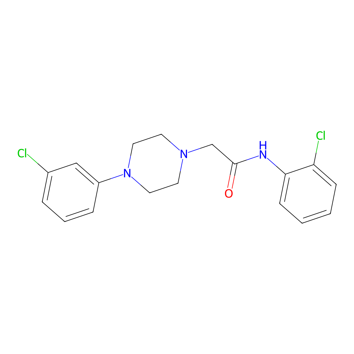 N-(2-chlorophenyl)-2-[4-(3-chlorophenyl)piperazin-1-yl]acetamide molecular structure, CAS 749916-04-9
