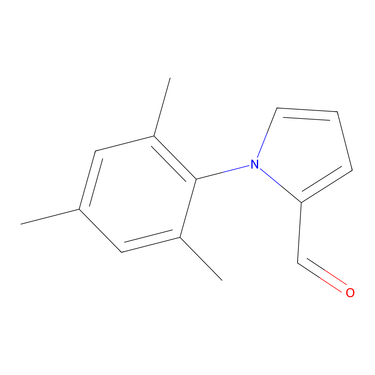1-(2,4,6-trimethylphenyl)-1H-pyrrole-2-carbaldehyde molecular structure, CAS 749917-14-4