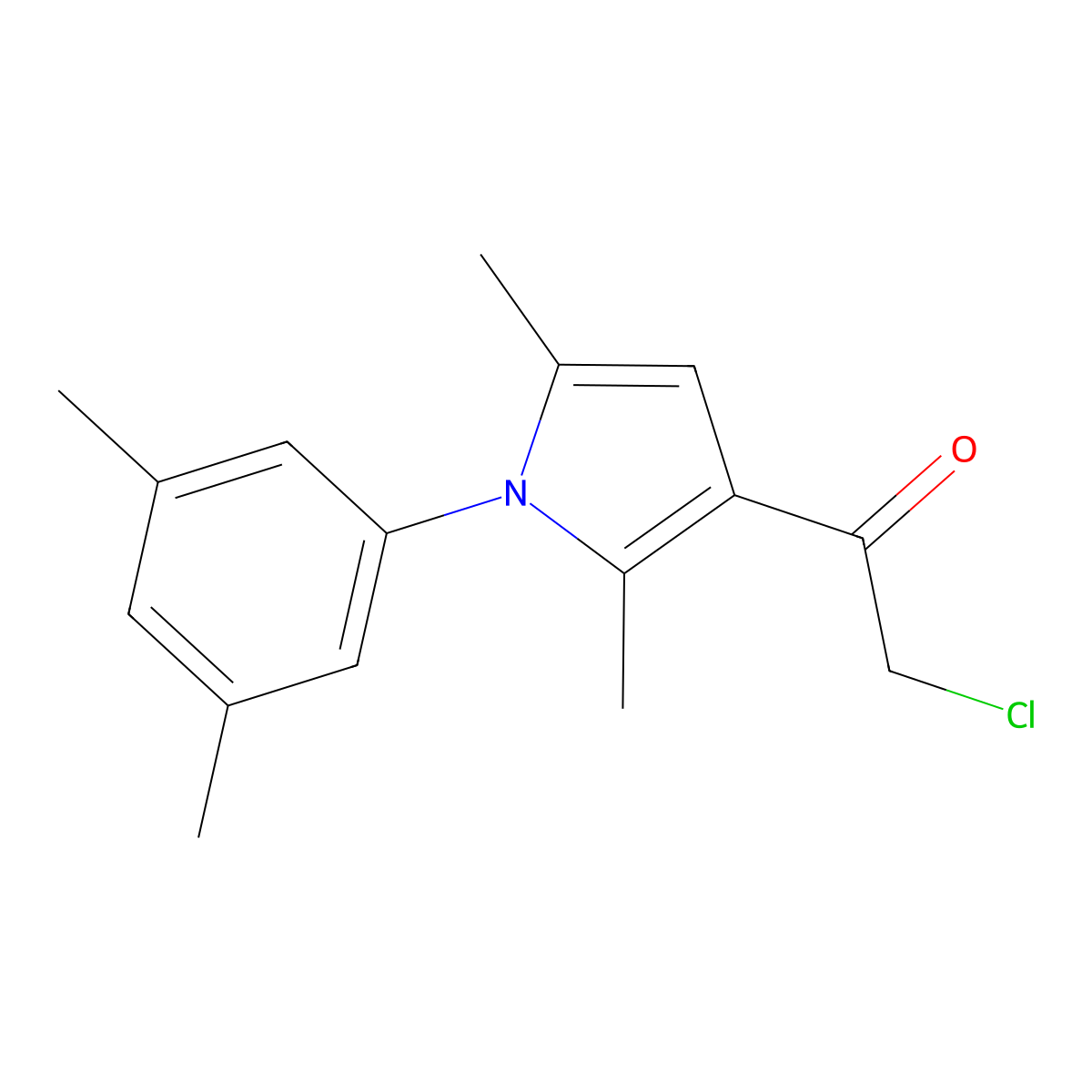 2-chloro-1-[1-(3,5-dimethylphenyl)-2,5-dimethyl-1H-pyrrol-3-yl]ethan-1-one molecular structure, CAS 749920-15-8