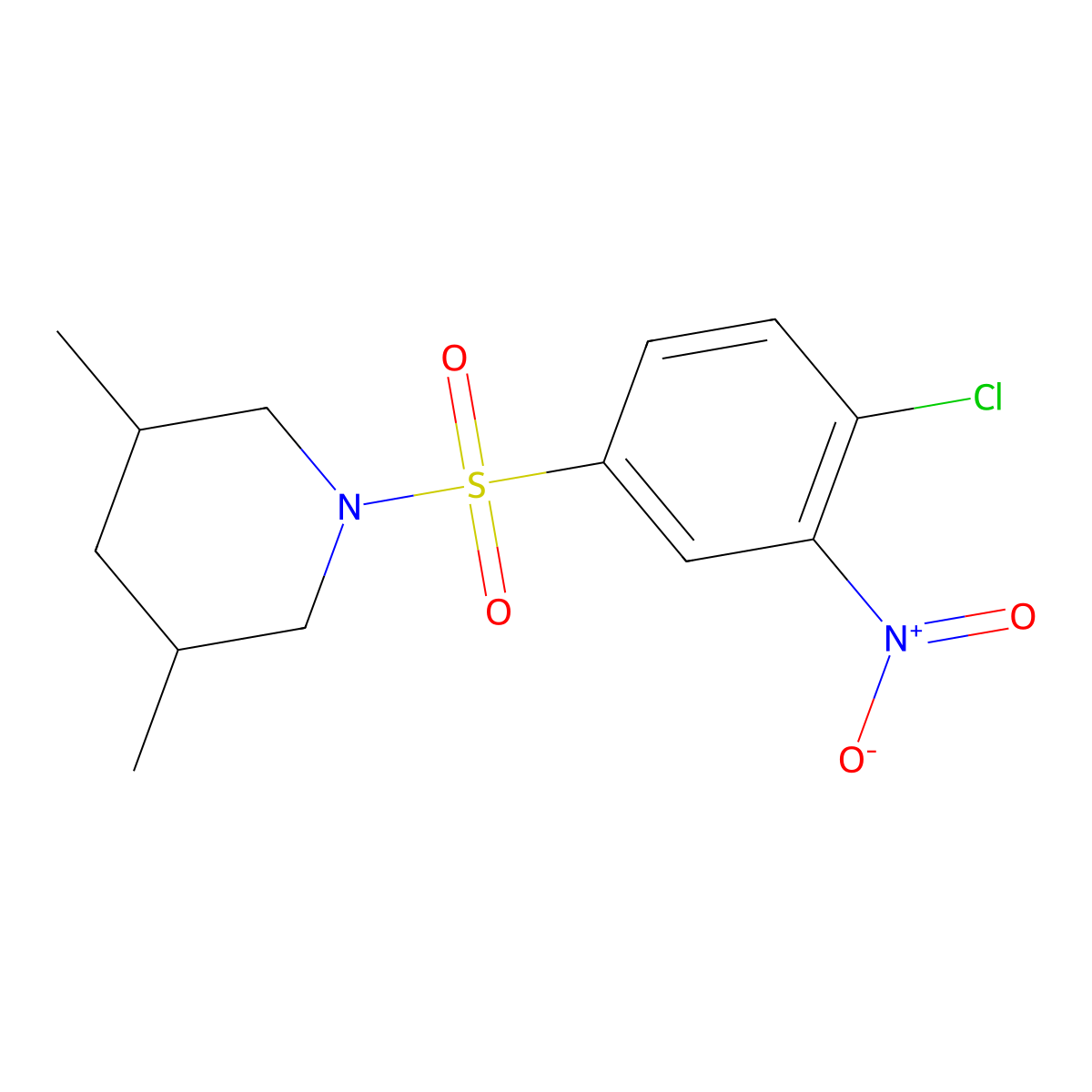 1-(4-Chloro-3-nitrobenzenesulfonyl)-3,5-dimethylpiperidine molecular structure, CAS 749920-16-9